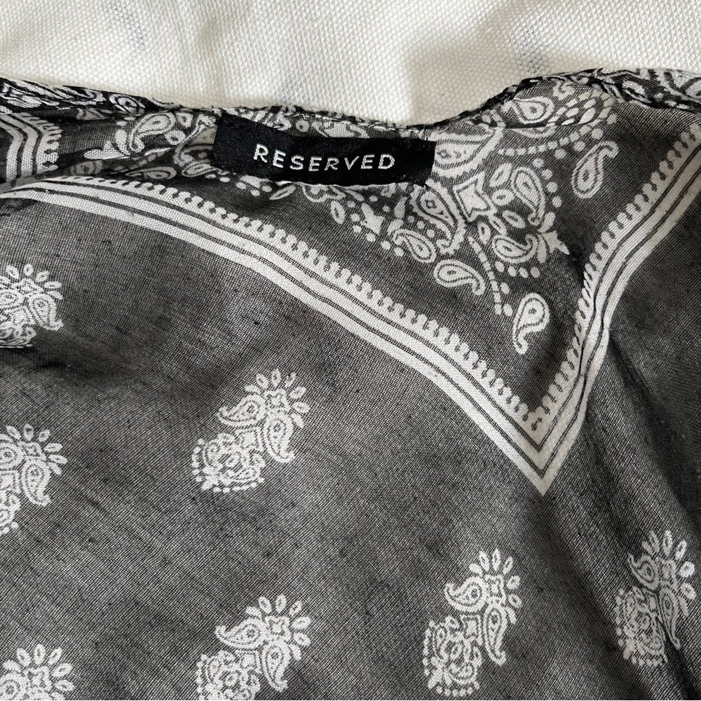 Versatile Sheer Bandanna Print Kimono Coverup - Black and White - Medium - Picture 10 of 10